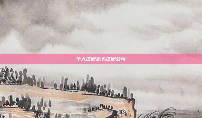 個人注冊怎么注冊公司