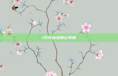 1萬可以注冊公司嗎