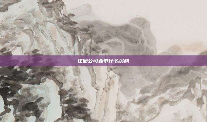 注冊(cè)公司要帶什么資料