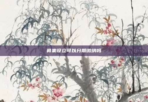 募集設立可以分期繳納嗎