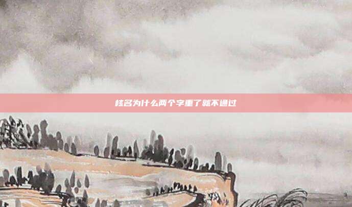 核名為什么兩個(gè)字重了就不通過(guò)