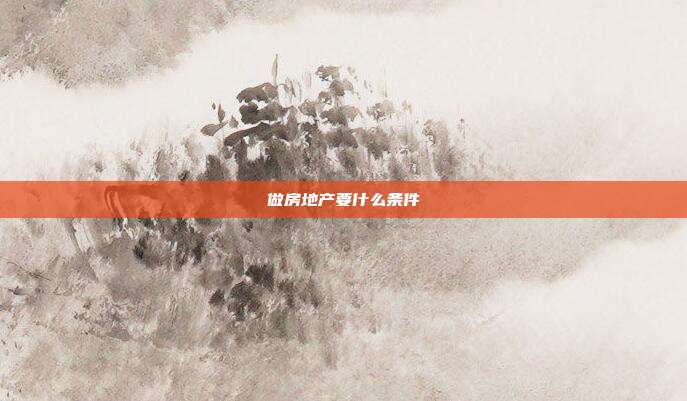 做房地產要什么條件