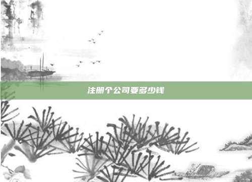 注冊(cè)個(gè)公司要多少錢
