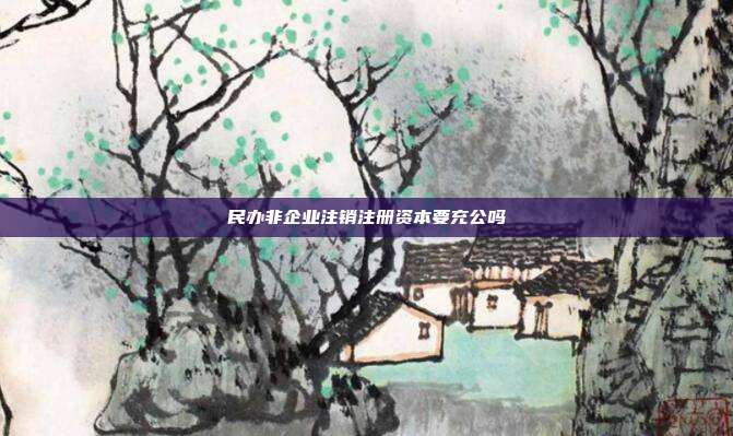 民辦非企業注銷注冊資本要充公嗎