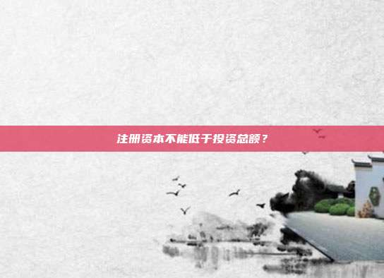 注冊(cè)資本不能低于投資總額？