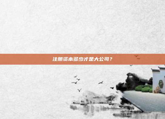 注冊資本多少才是大公司？