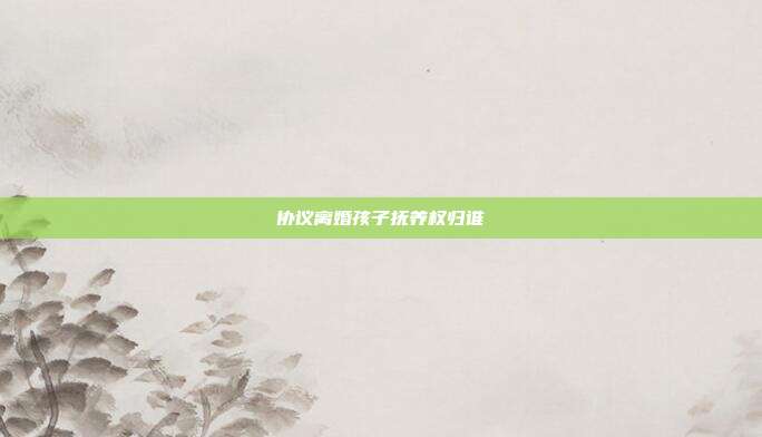協議離婚孩子撫養權歸誰