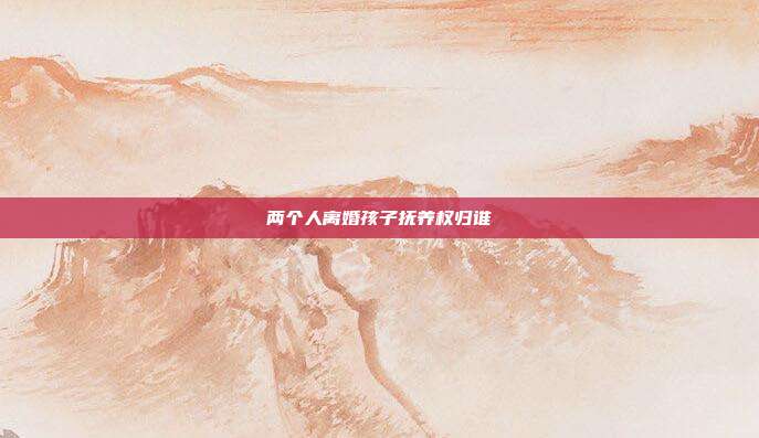 兩個人離婚孩子撫養權歸誰