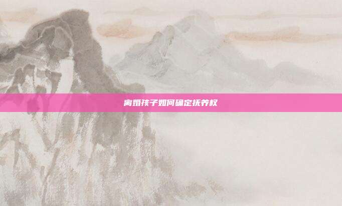 離婚孩子如何確定撫養(yǎng)權