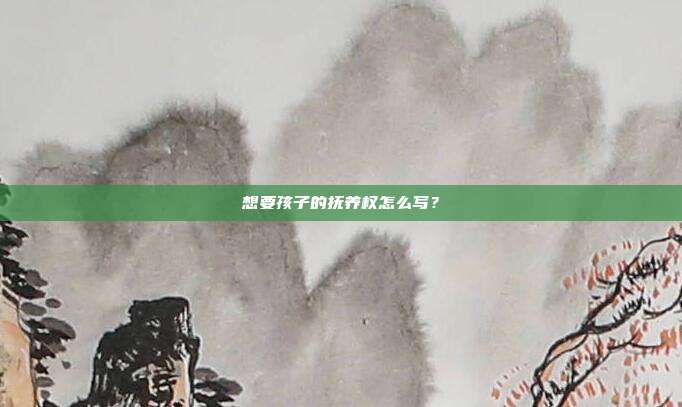 想要孩子的撫養(yǎng)權(quán)怎么寫？