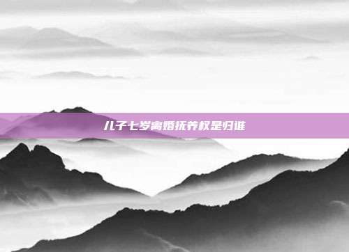 兒子七歲離婚撫養權是歸誰