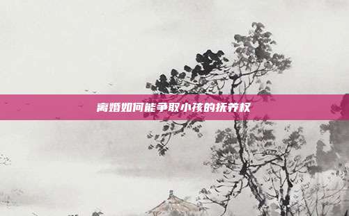 離婚如何能爭取小孩的撫養(yǎng)權(quán)