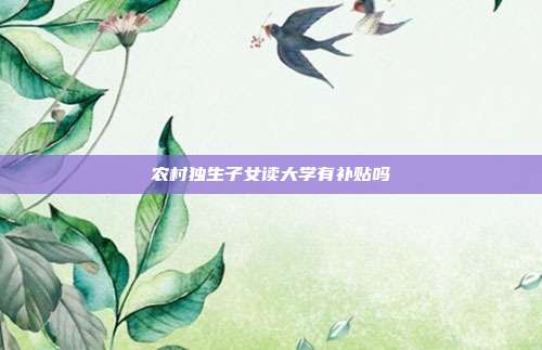 農(nóng)村獨(dú)生子女讀大學(xué)有補(bǔ)貼嗎