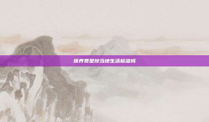 撫養費是按當地生活標準嗎