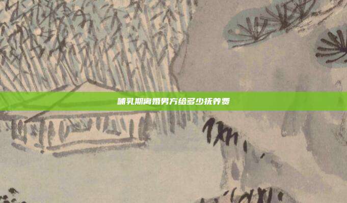 哺乳期離婚男方給多少撫養(yǎng)費(fèi)
