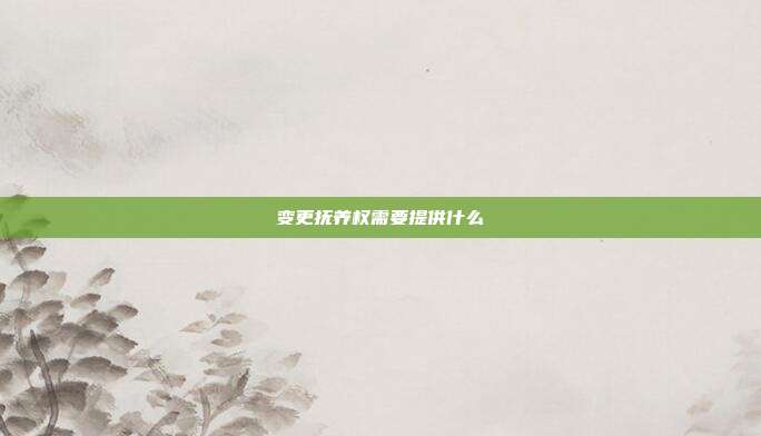 變更撫養(yǎng)權(quán)需要提供什么