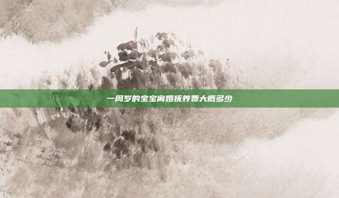 一周歲的寶寶離婚撫養(yǎng)費(fèi)大概多少