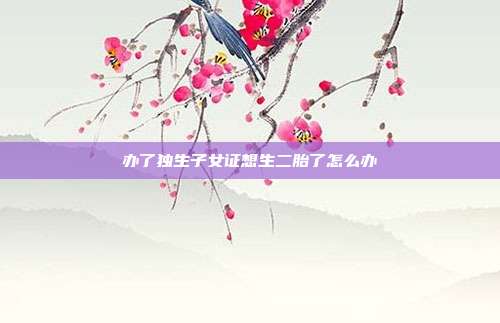 辦了獨(dú)生子女證想生二胎了怎么辦