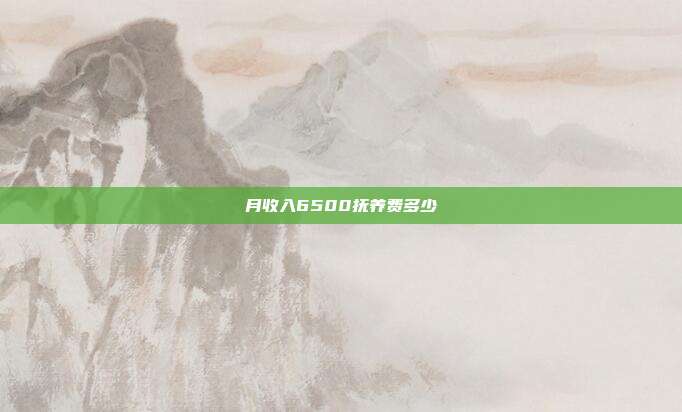月收入6500撫養(yǎng)費(fèi)多少