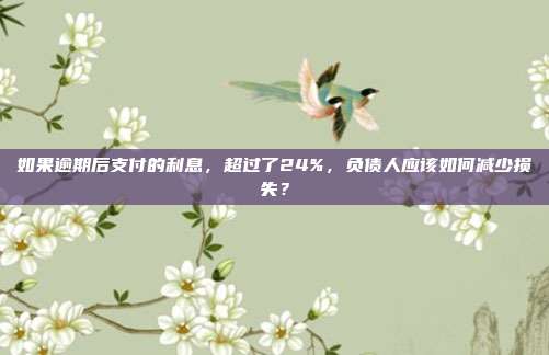如果逾期后支付的利息，超過了24%，負債人應該如何減少損失？