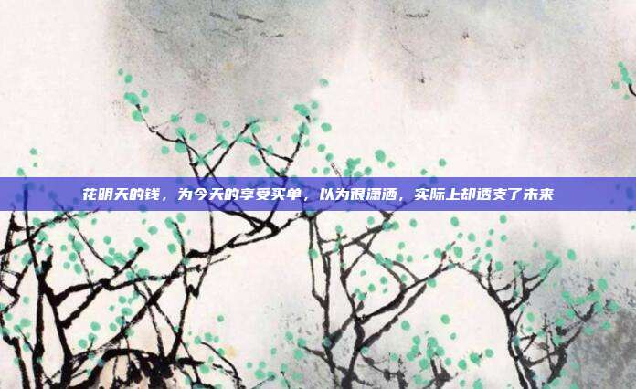 花明天的錢,為今天的享受買單,以為很瀟灑,實際上卻透支了未來