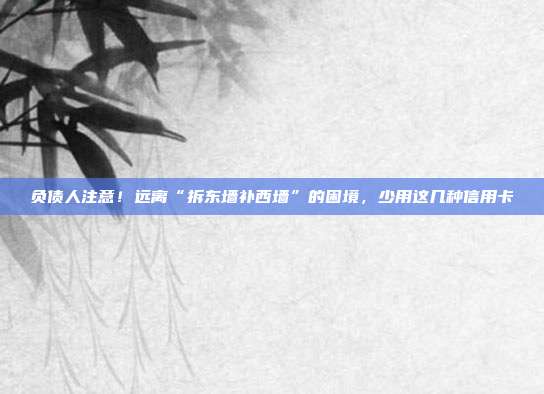 負債人注意!遠離“拆東墻補西墻”的困境,少用這幾種信用卡
