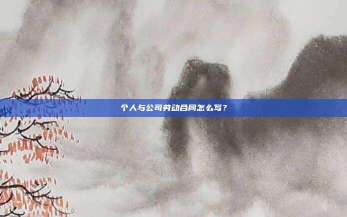 個人與公司勞動合同怎么寫?