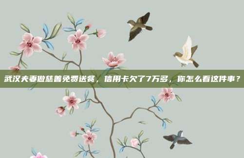 武漢夫妻做慈善免費送餐,信用卡欠了7萬多,你怎么看這件事?