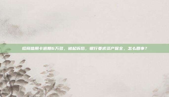 招商信用卡逾期6萬多，被起訴后，銀行要求資產保全，怎么回事？