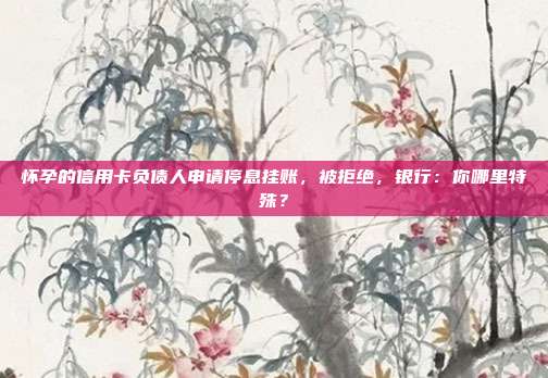 懷孕的信用卡負債人申請停息掛賬,被拒絕,銀行:你哪里特殊?