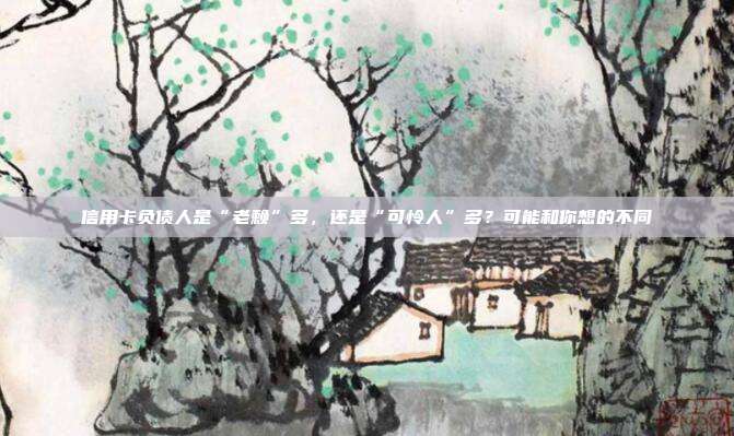 信用卡負債人是“老賴”多,還是“可憐人”多?可能和你想的不同
