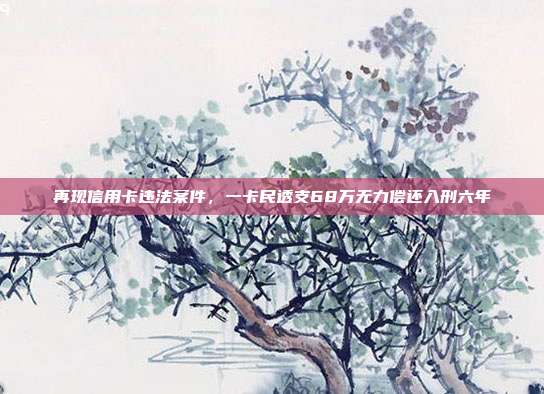 再現(xiàn)信用卡違法案件,一卡民透支68萬(wàn)無(wú)力償還入刑六年