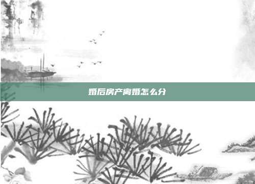 婚后房產(chǎn)離婚怎么分