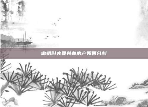 離婚時夫妻共有房產(chǎn)如何分割