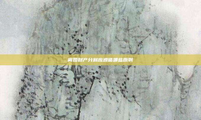 離婚財(cái)產(chǎn)分割應(yīng)遵循哪些原則