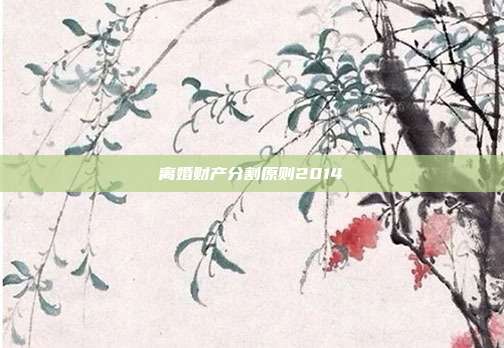 離婚財(cái)產(chǎn)分割原則2014