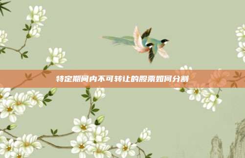 特定期間內不可轉讓的股票如何分割