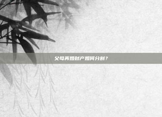 父母再婚財產(chǎn)如何分割？