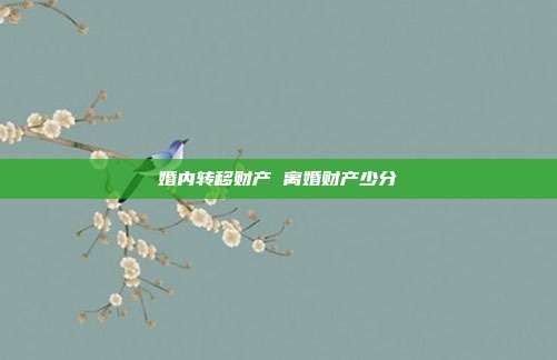 婚內轉移財產 離婚財產少分