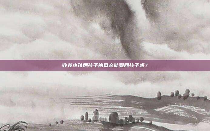 收養小孩后孩子的母親能要回孩子嗎？