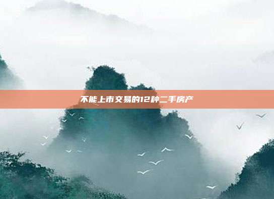 不能上市交易的12種二手房產(chǎn)