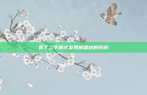 買(mǎi)了二手房才發(fā)現(xiàn)被查封的糾紛