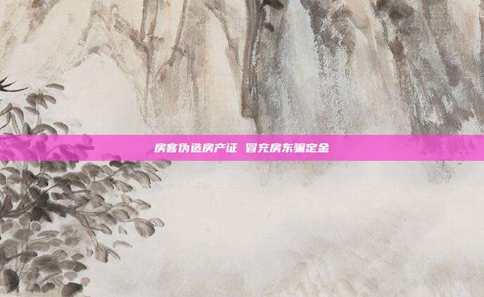 房客偽造房產(chǎn)證 冒充房東騙定金