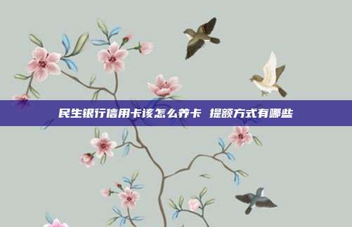 民生銀行信用卡該怎么養(yǎng)卡 提額方式有哪些