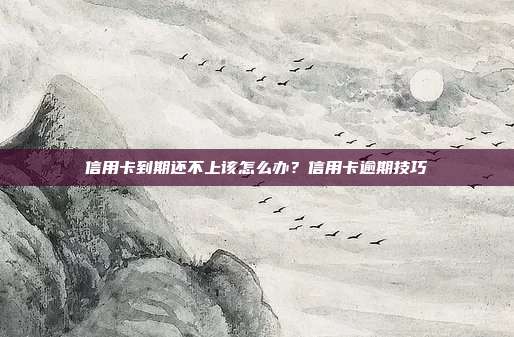 信用卡到期還不上該怎么辦？信用卡逾期技巧