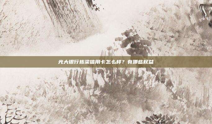 光大銀行棟梁信用卡怎么樣?有哪些權(quán)益
