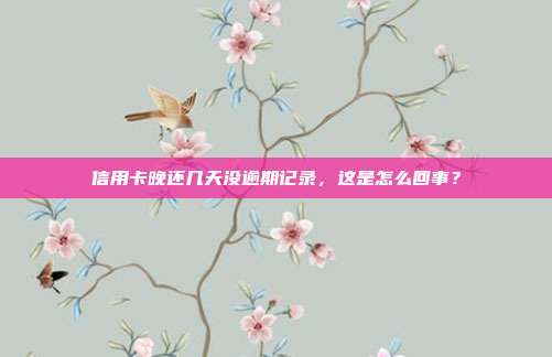 信用卡晚還幾天沒逾期記錄,這是怎么回事?