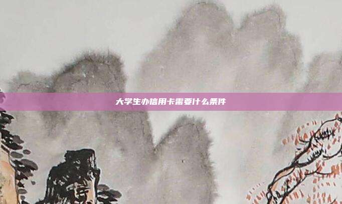 大學生辦信用卡需要什么條件