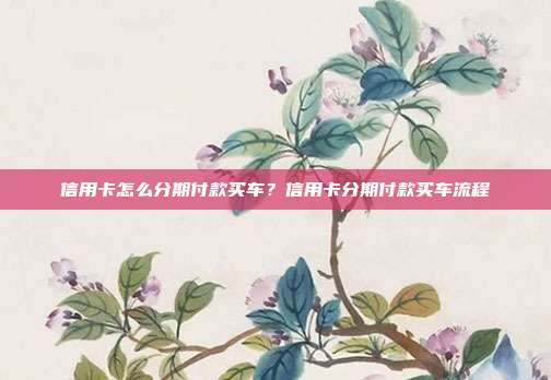 信用卡怎么分期付款買車？信用卡分期付款買車流程