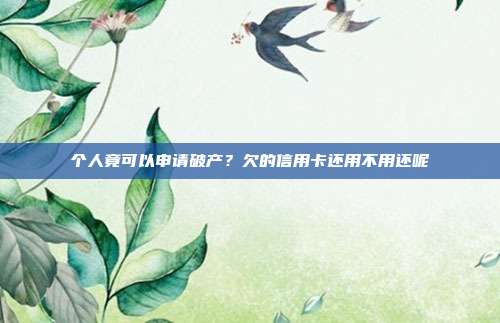 個人竟可以申請破產？欠的信用卡還用不用還呢